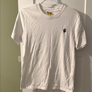 White Men's T-Shirt with Embroidered Logo